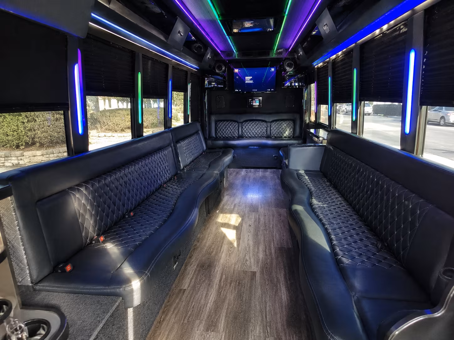 yucaipa 15 passenger party bus interior