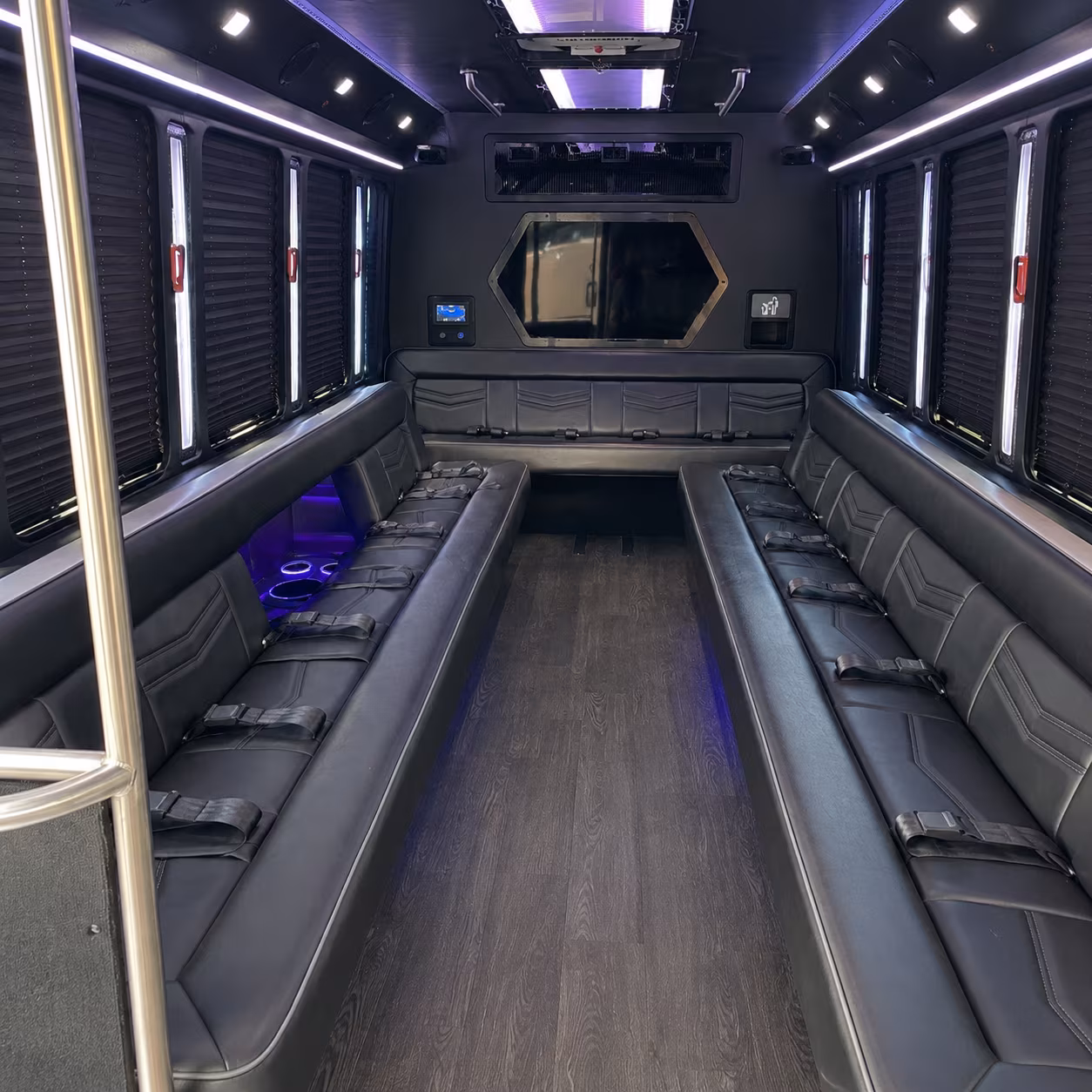 yucaipa 18 passenger party bus interior