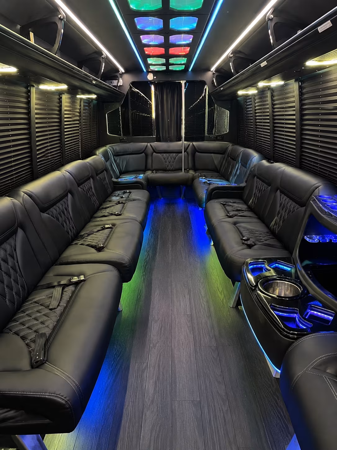 yucaipa 20 passenger party bus interior