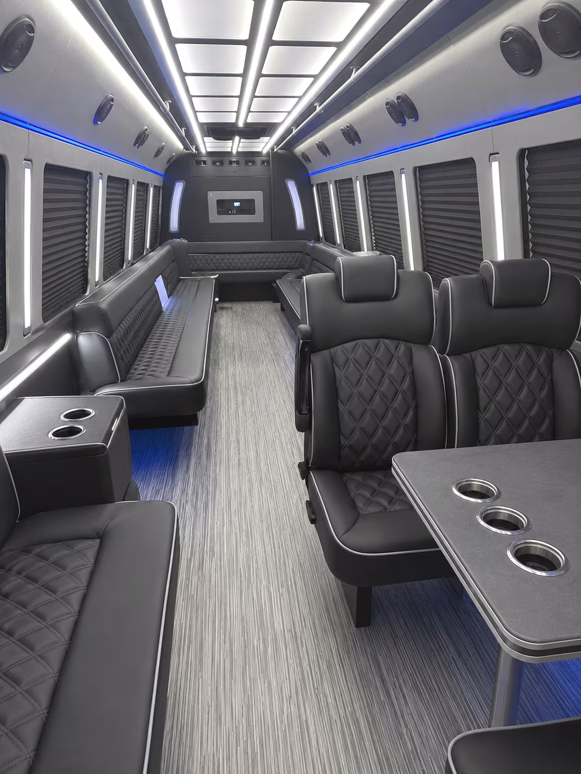 yucaipa 25 passenger party bus inside