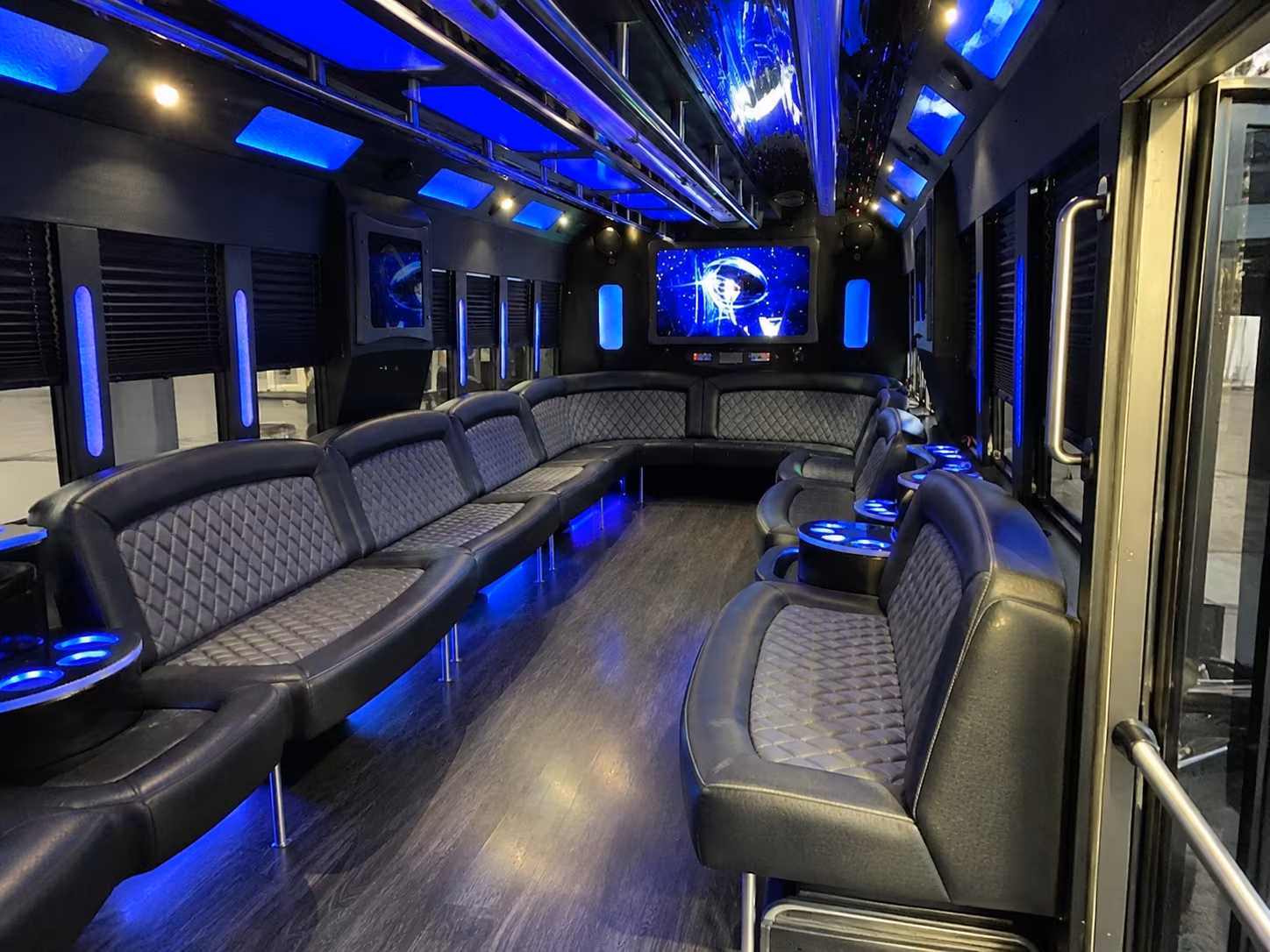 yucaipa 28 passenger party bus interior