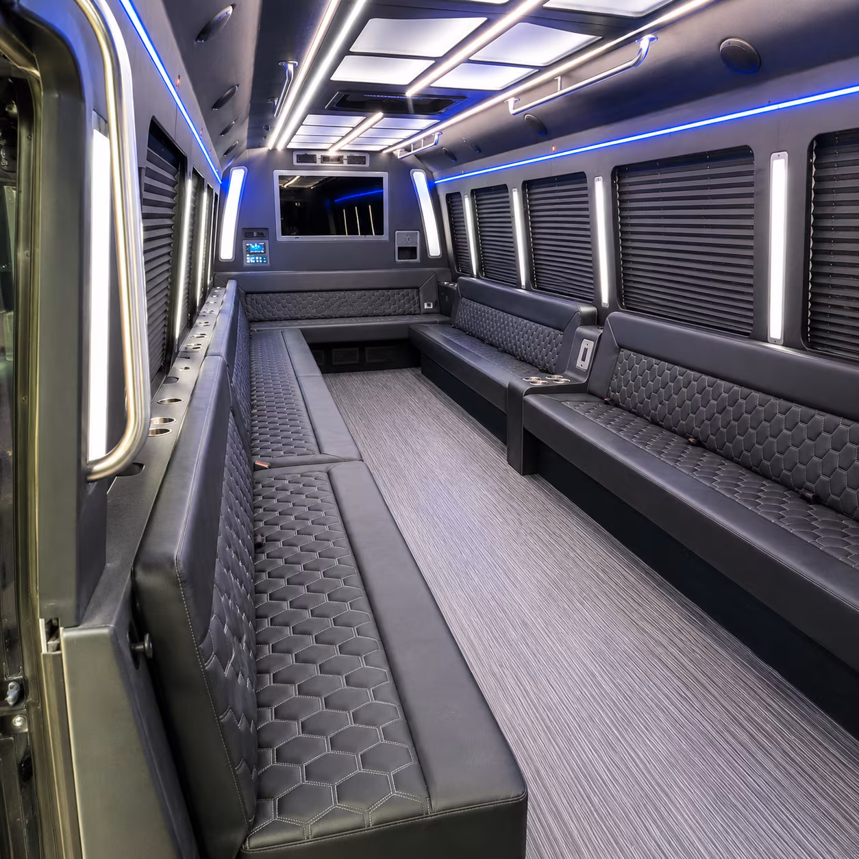 yucaipa 40 passenger party bus interior